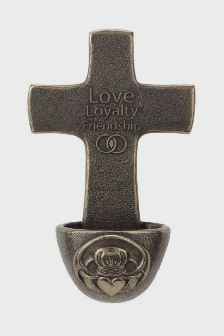Genesis Claddagh Crucifixion holy water font