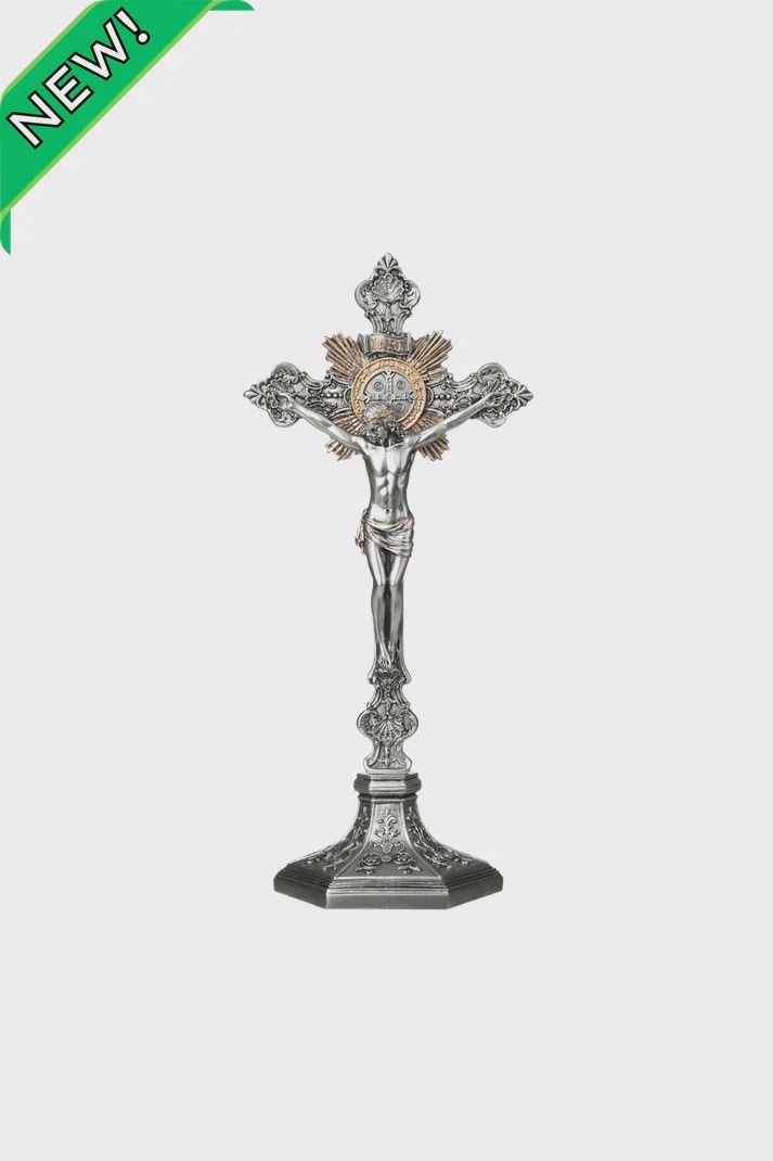 St. Benedict Crucifix in pewter style finish