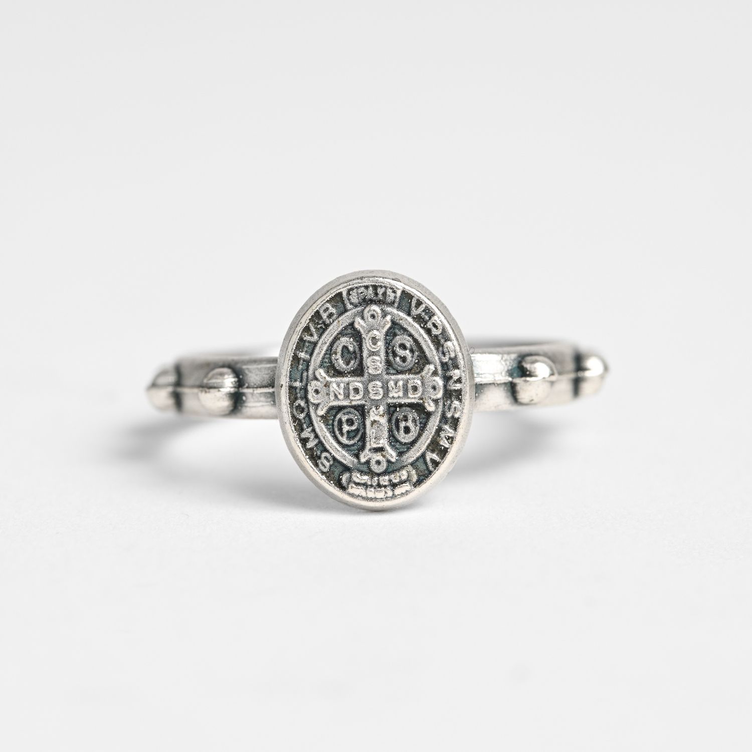 Ring Saint Benedict Silver, Size: Small
