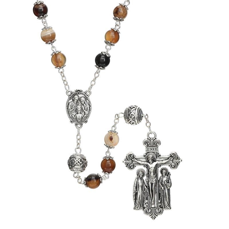 Holy Family Guilia Signorelli Rosary - Agate