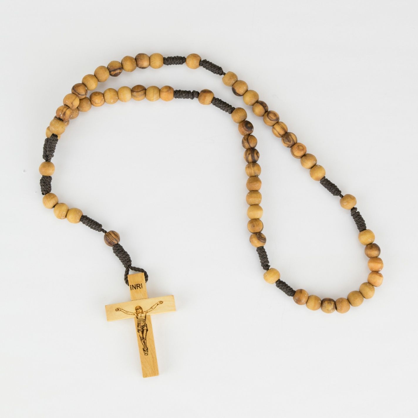 Olive Wood Rosary on Cord 6 mm