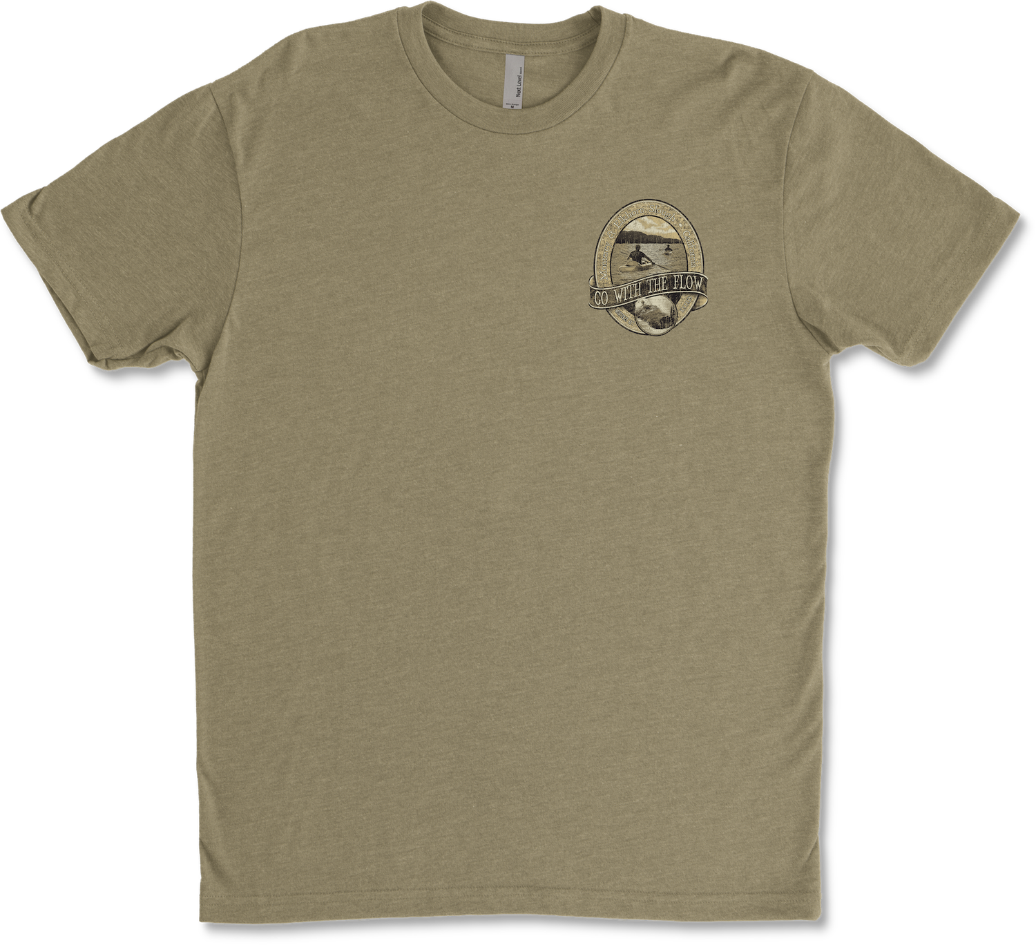 GO WITH THE FLOW T-SHIRT, Color: LT OLIVE, Size: SM