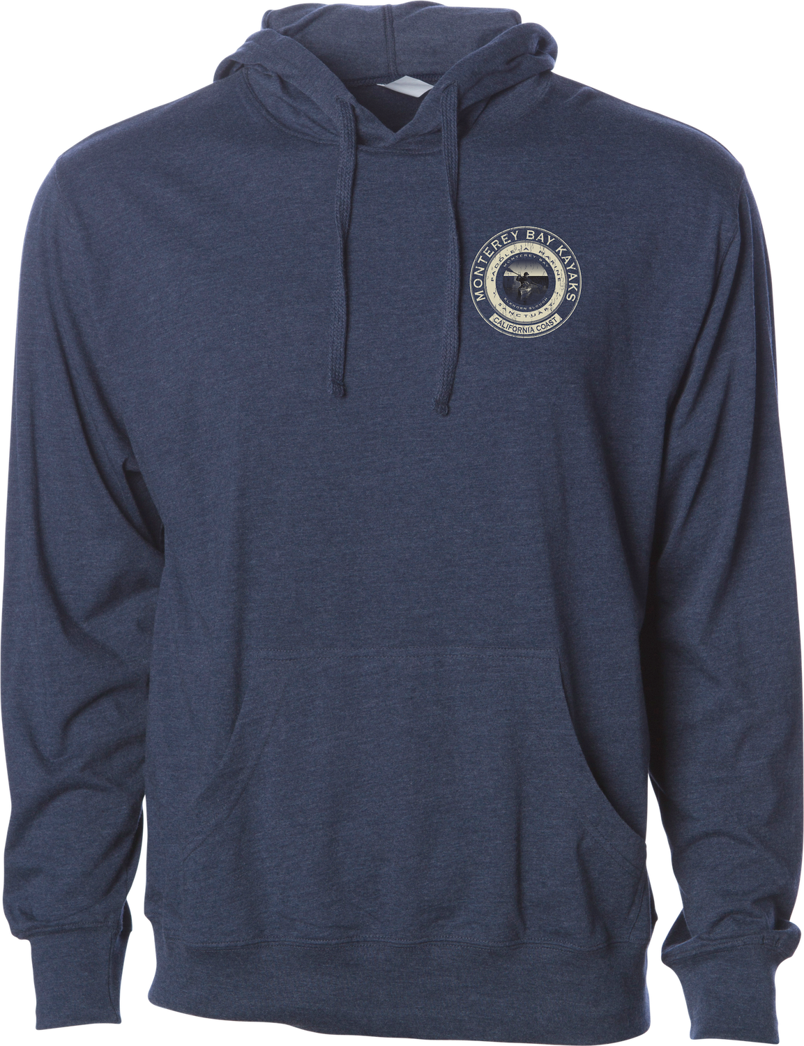 Lightweight Pullover Hoodie with Logo, Color: NAVY HEATHER, Size: SM