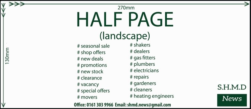 1/2 Page Advert on a News Page