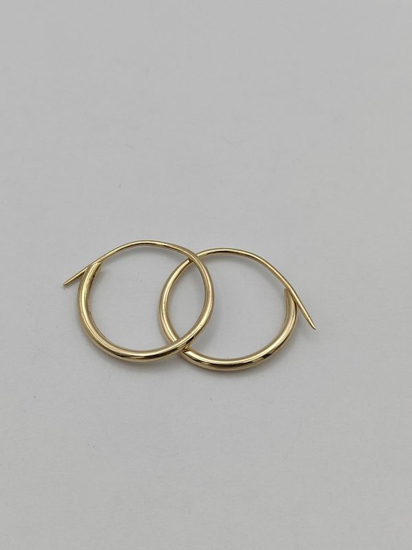 Solid Gold Tapered Hoops