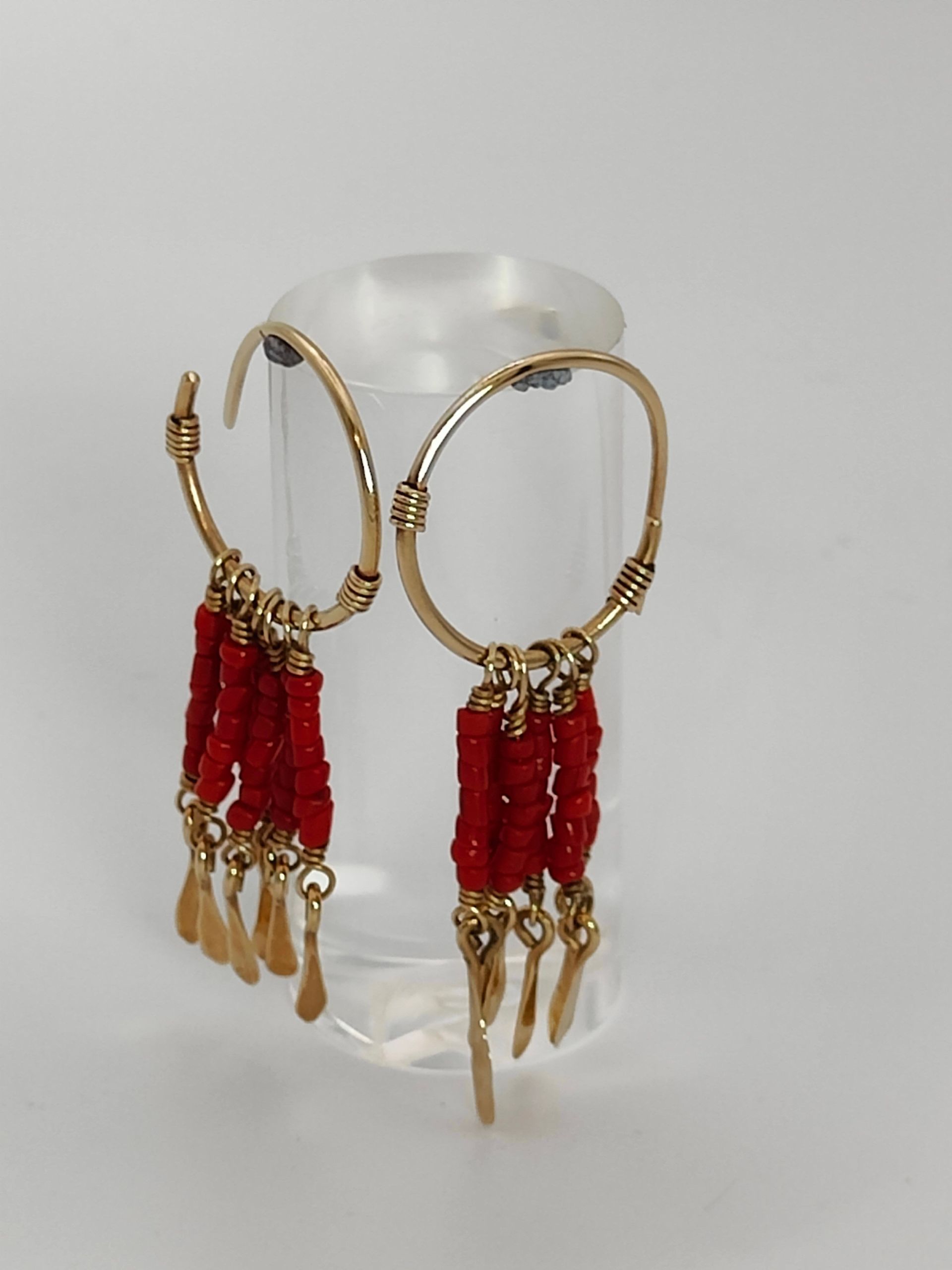 Vibrant Coral Hoops