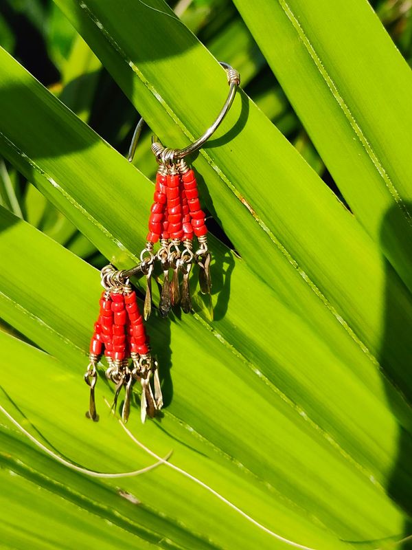 Vibrant Coral Hoops