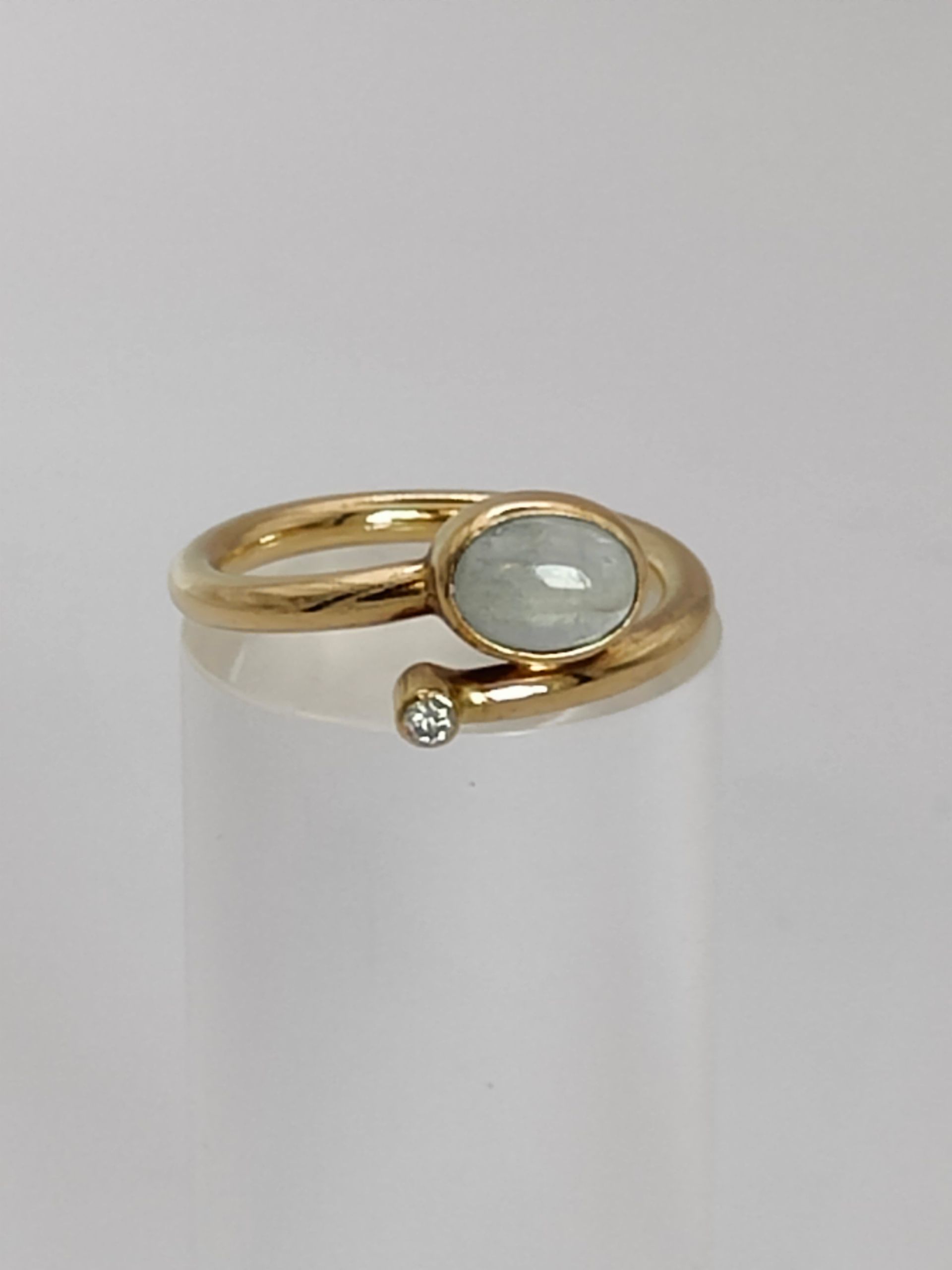 Aqua Cabouchon Ring