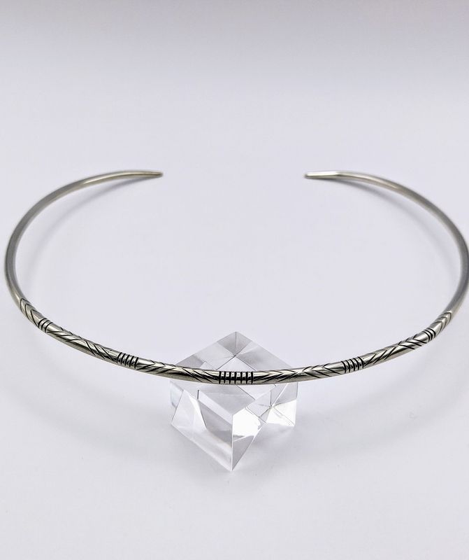 Solid Silver Energy-Lined Torque