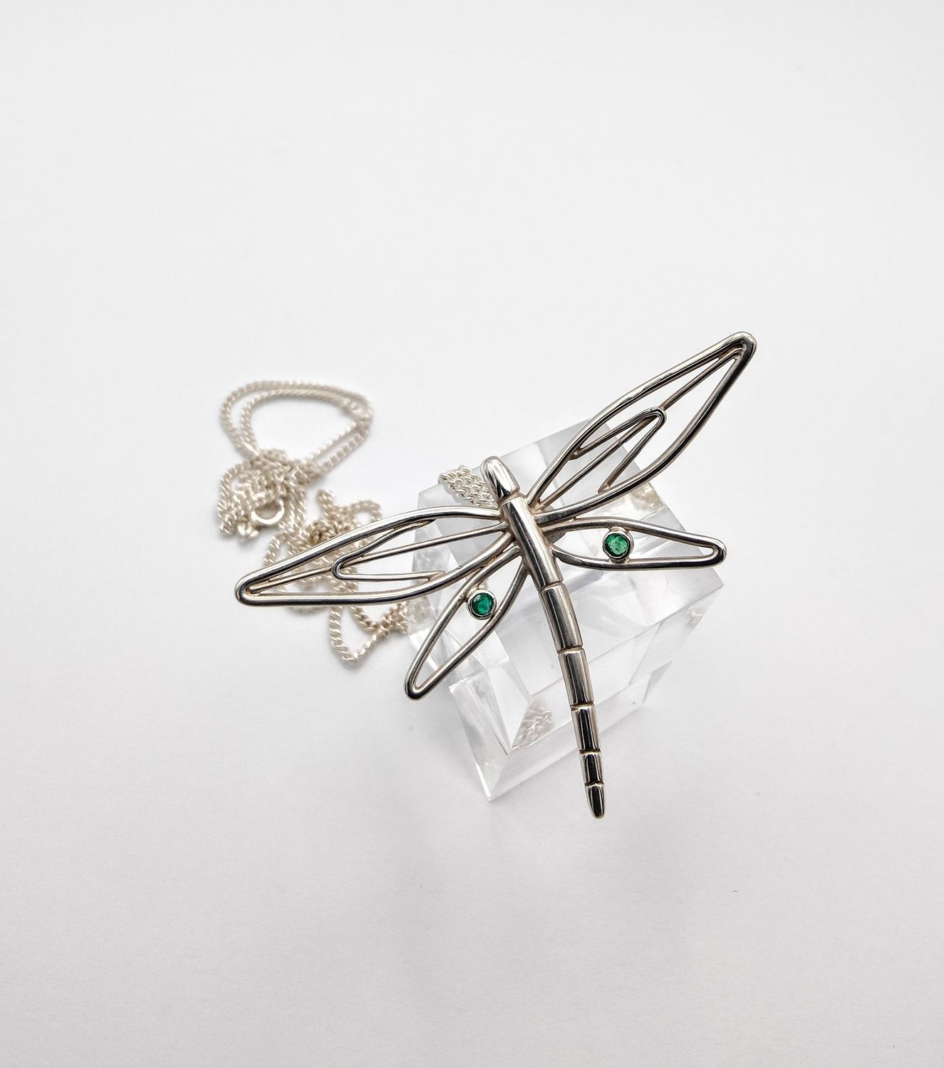 Emerald Silver Mystical Dragonfly