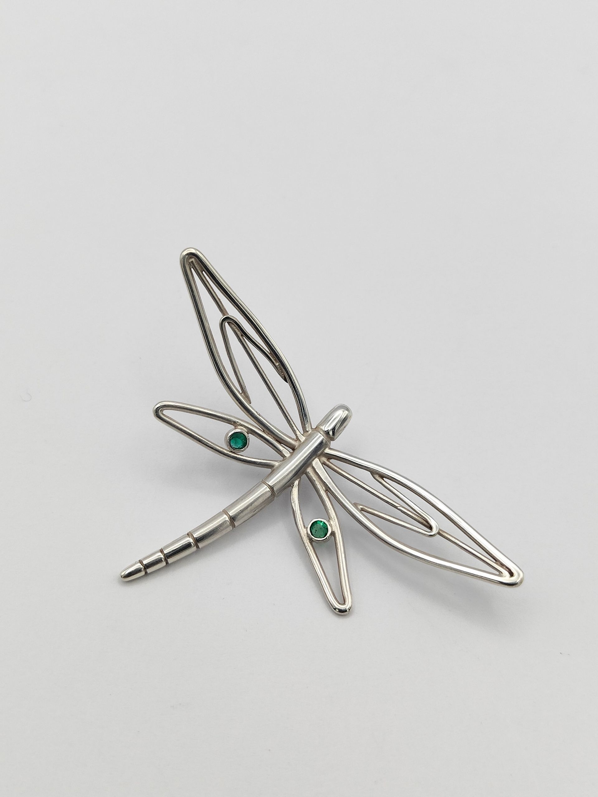 Emerald Silver Mystical Dragonfly