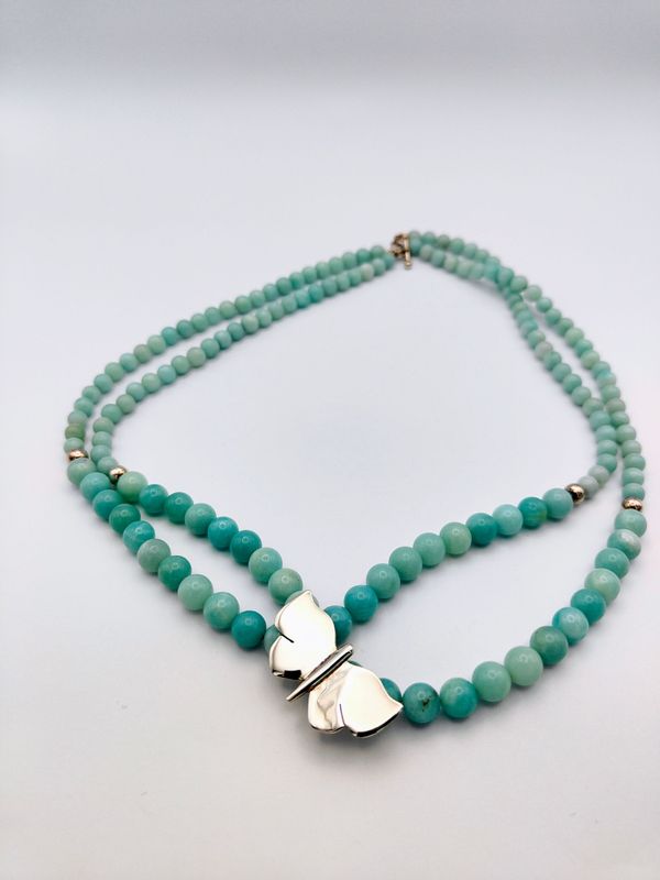 Amazonite Butterfly Choker