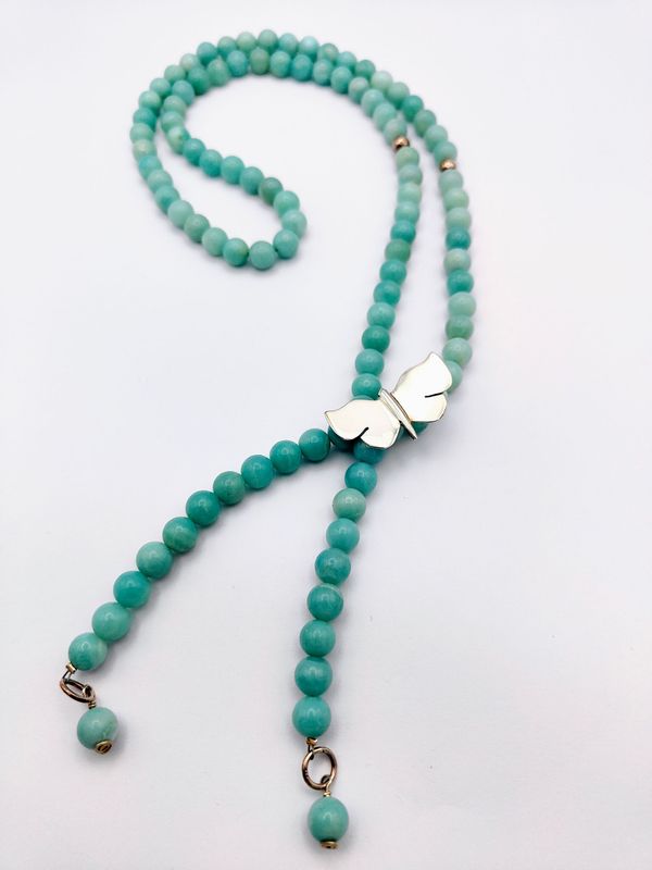 Amazonite Butterfly Necklace