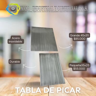 Tabla para picar acero inox