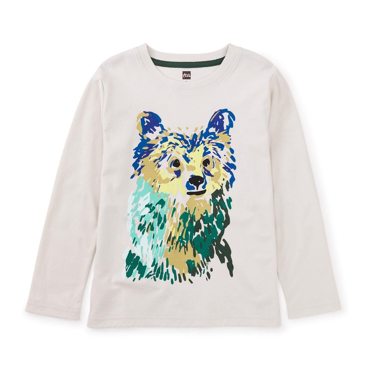 Tea Impressionist Bear Graphic Tee- Ecru