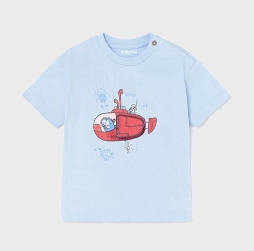 Mayoral Infant Submarine Tee- Light Blue