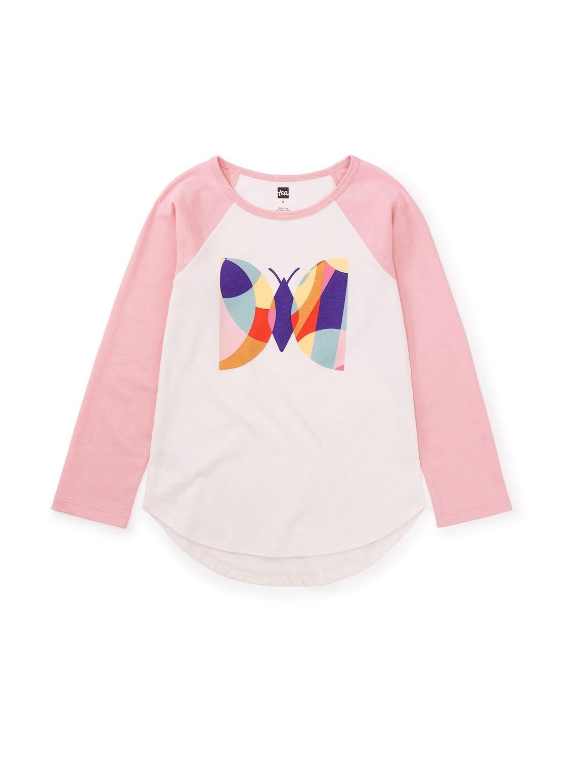Tea Butterfly Raglan Tee- Chalk