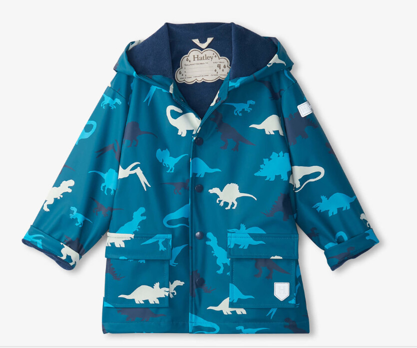 Hatley Color Changing Rain Jacket- Blue Dino