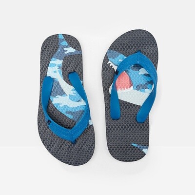 Joules Shark Flip Flops- Blue