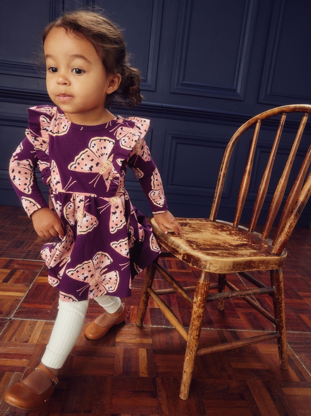 Tea Ruffle Shoulder Ballet Baby Dress- Papillon Parade