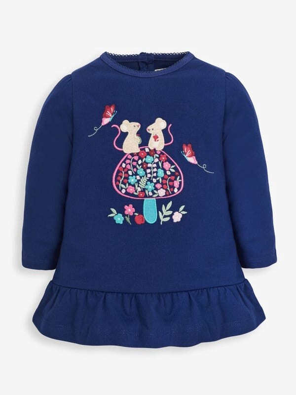 Jojo Maman Bebe toadstool baby tunic- Navy