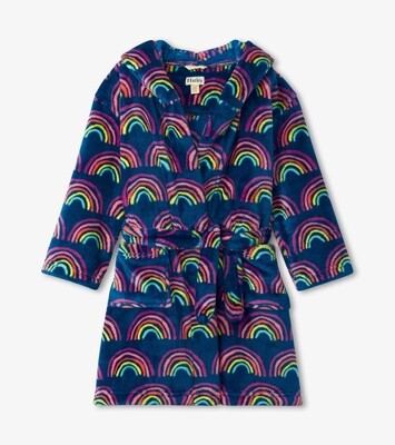 Hatley Rainbow Fleece Robe- Navy
