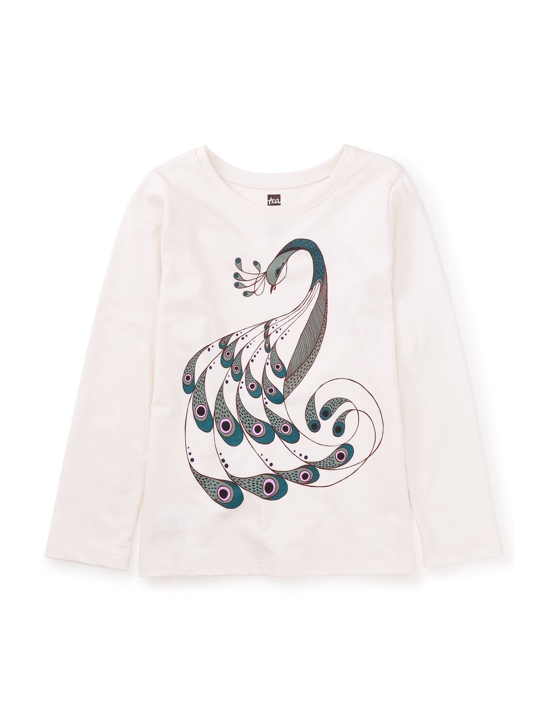 Tea Proud Peacock Long Sleeve Tee- Chalk