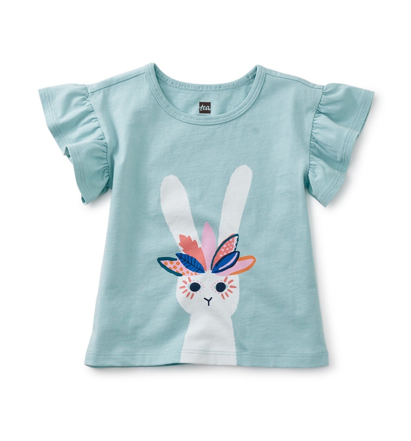 Tea Flutter Sleeve Baby Bunny Graphic Tee