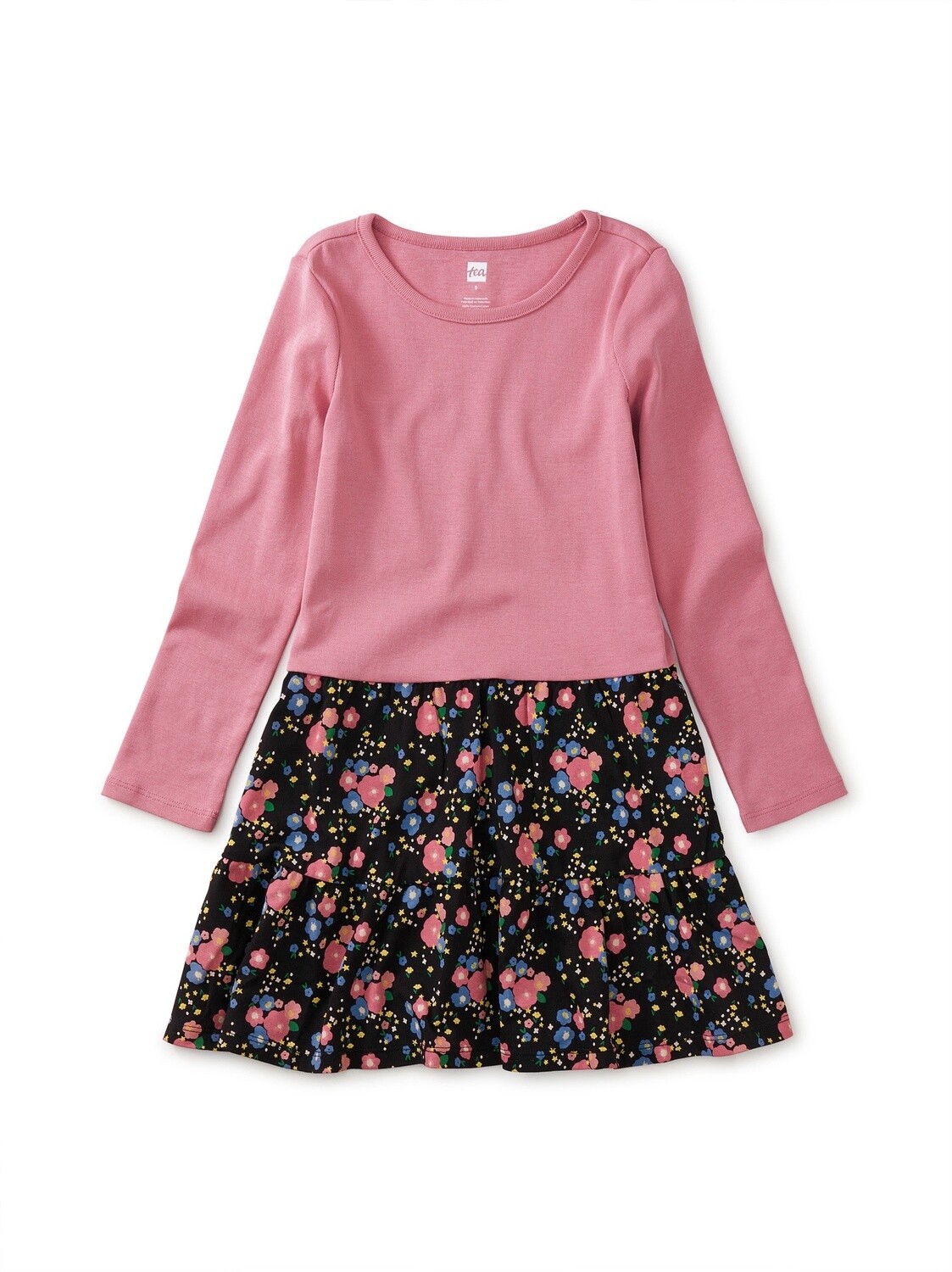 Tea Tiered Skirted Twirl Dress- Star Flower