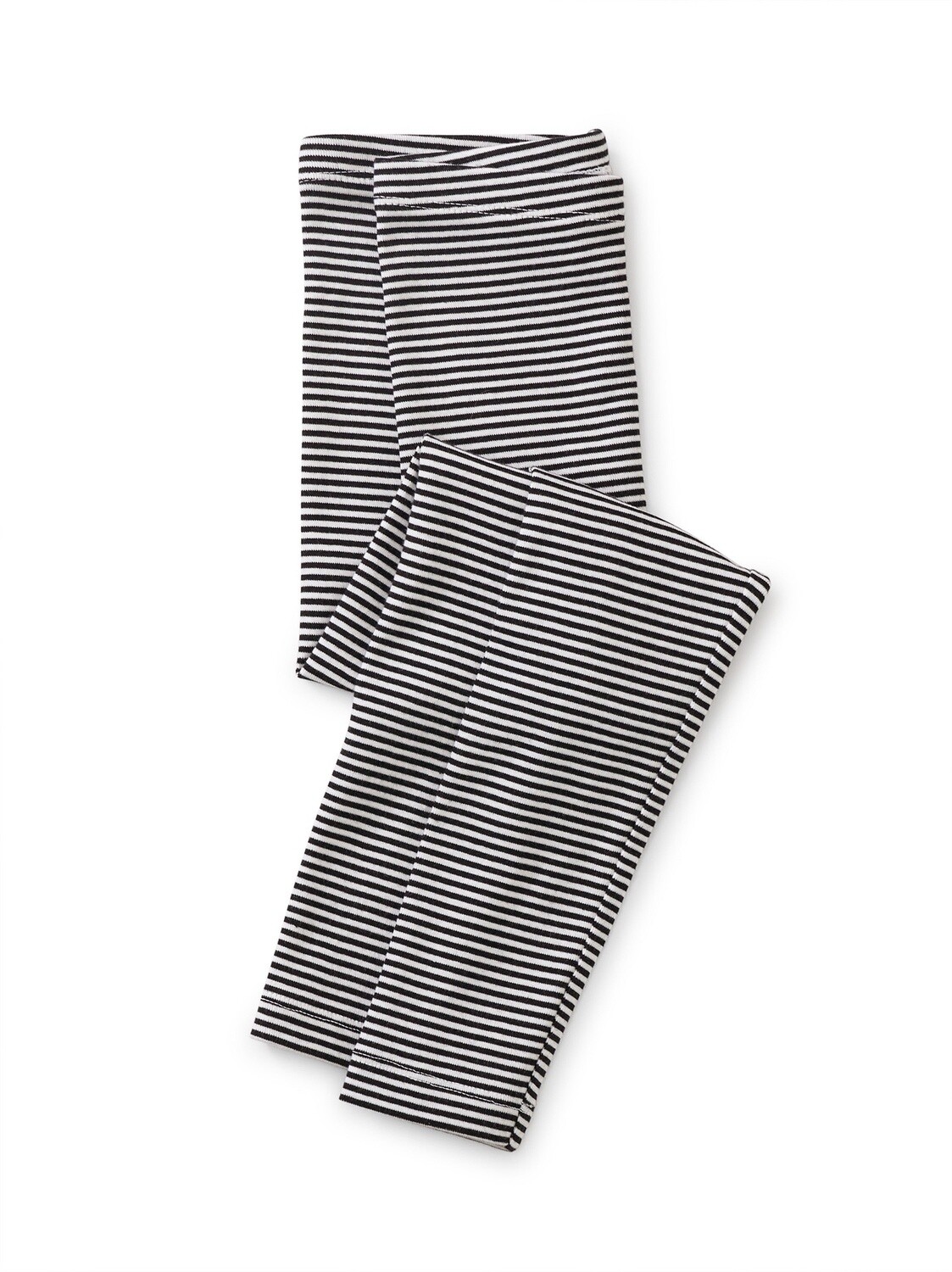 Tea Striped Leggings- Jet Black