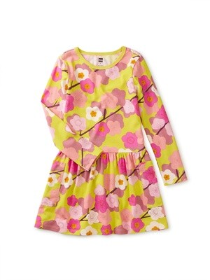 Tea Long Sleeve Pocket Dress- Cherry Blossoms