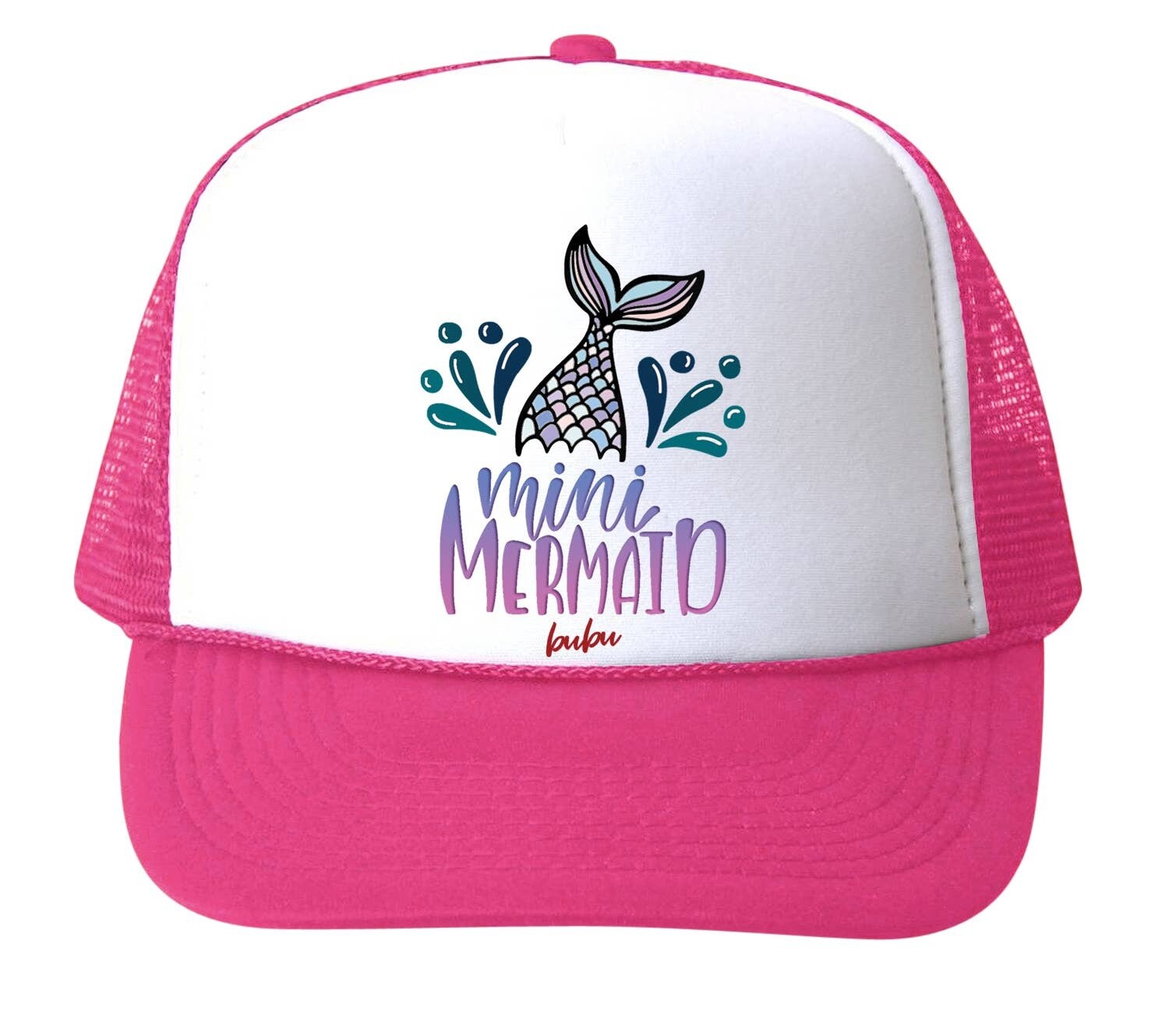 Bubu Mini Mermaid Trucker Hat- hot pink
