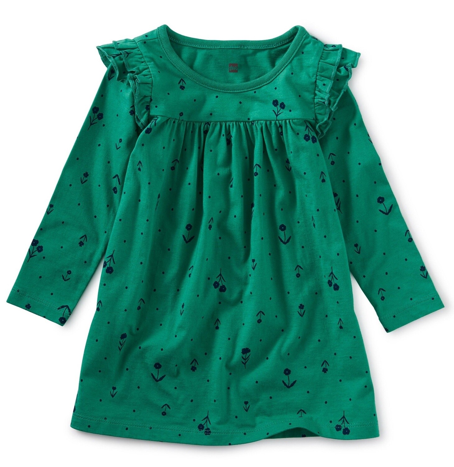 Tea Floral Folklore Mighty Mini Baby Dress- Green