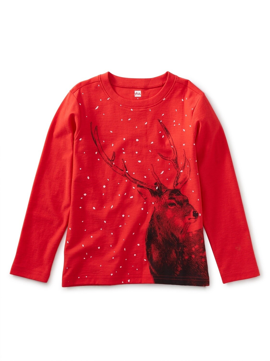 Tea Oh Deer Scene Graphic Tee- Red Pepper