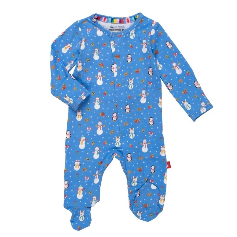Magnetic Me Snow Fun Footie- Blue Snowman