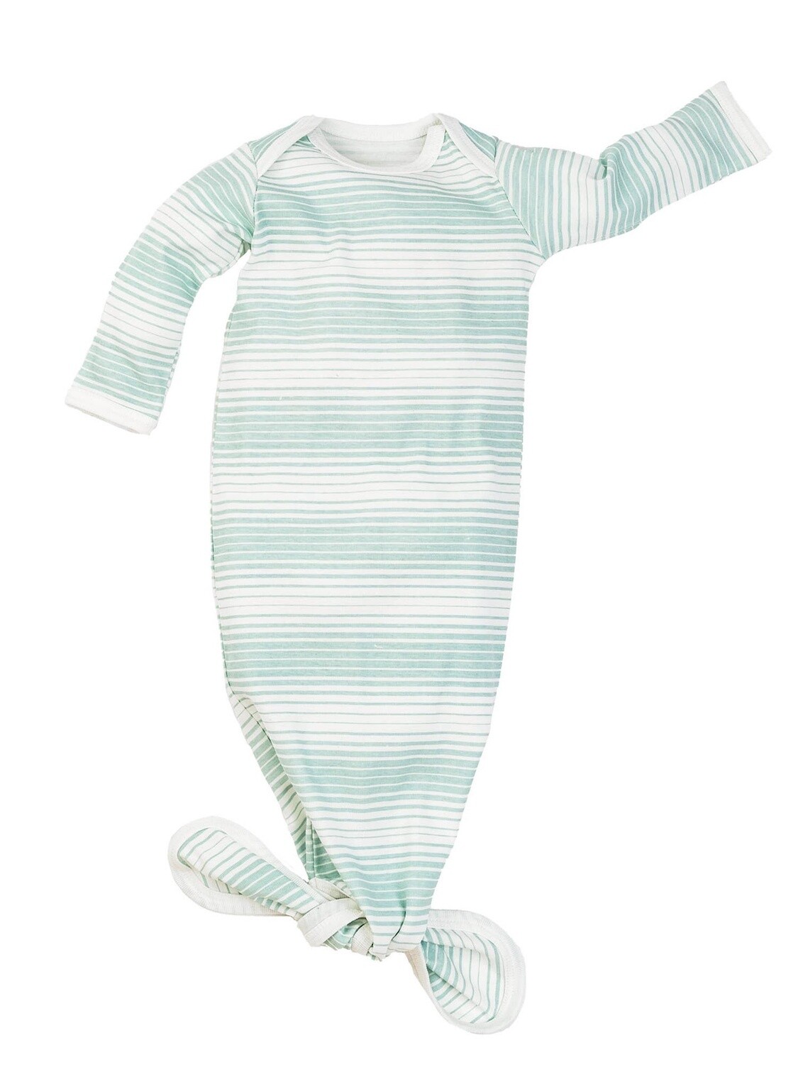 Under the Nile - Organic Baby Knotted Gown - Sea Breeze Stripe