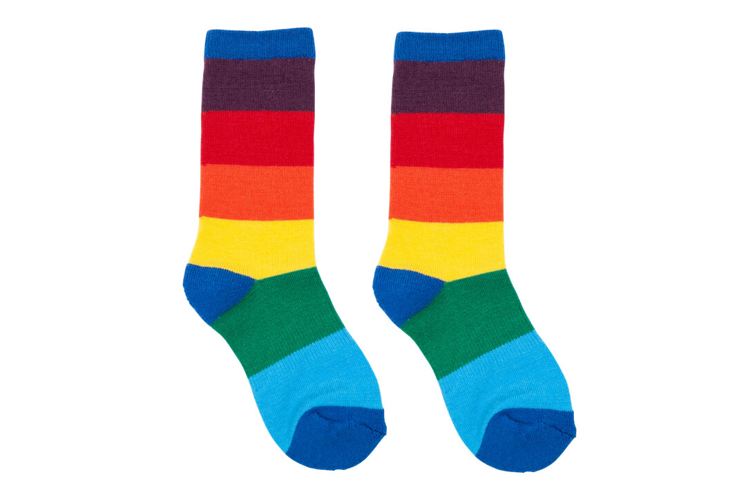 Oaki - Merino Wool Boot Length Socks- Rainbow