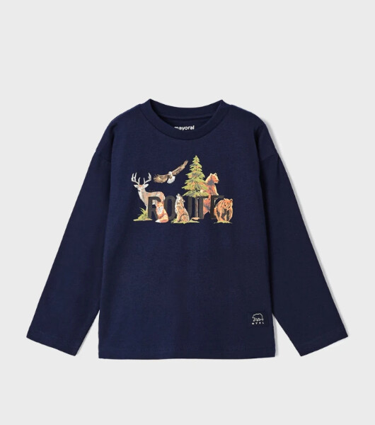 Mayoral Forest Animal Tee- Navy, Size: 2