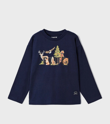 Mayoral Forest Animal Tee- Navy