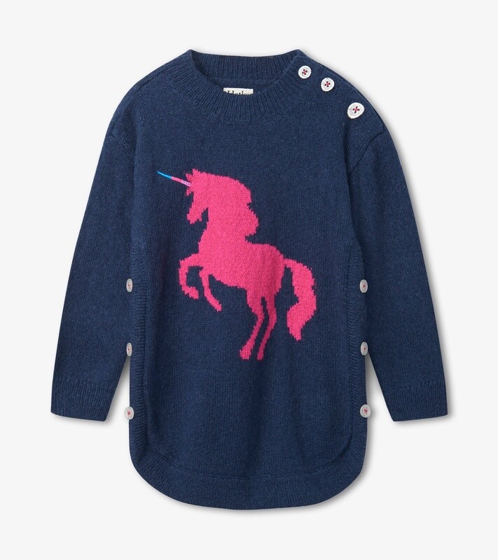 Hatley Unicorn Sweater Tunic- Navy