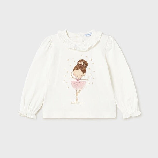 Mayoral Infant Ballerina Tee- Cream