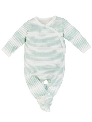 Under the Nile - Organic Baby Side Snap Footie - Sea Breeze Stripe