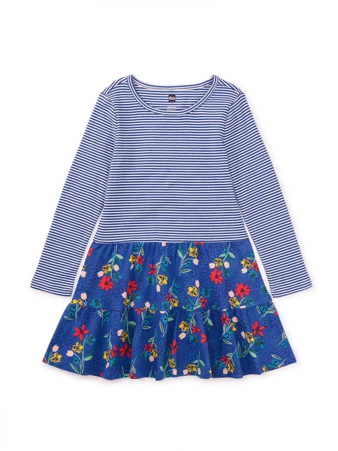 Tea Tier Skirt Twirl Dress- Blue Dress