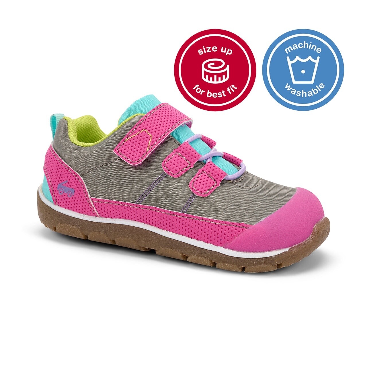 See Kai Run Girls Summit Shoe- Gray/Berry
