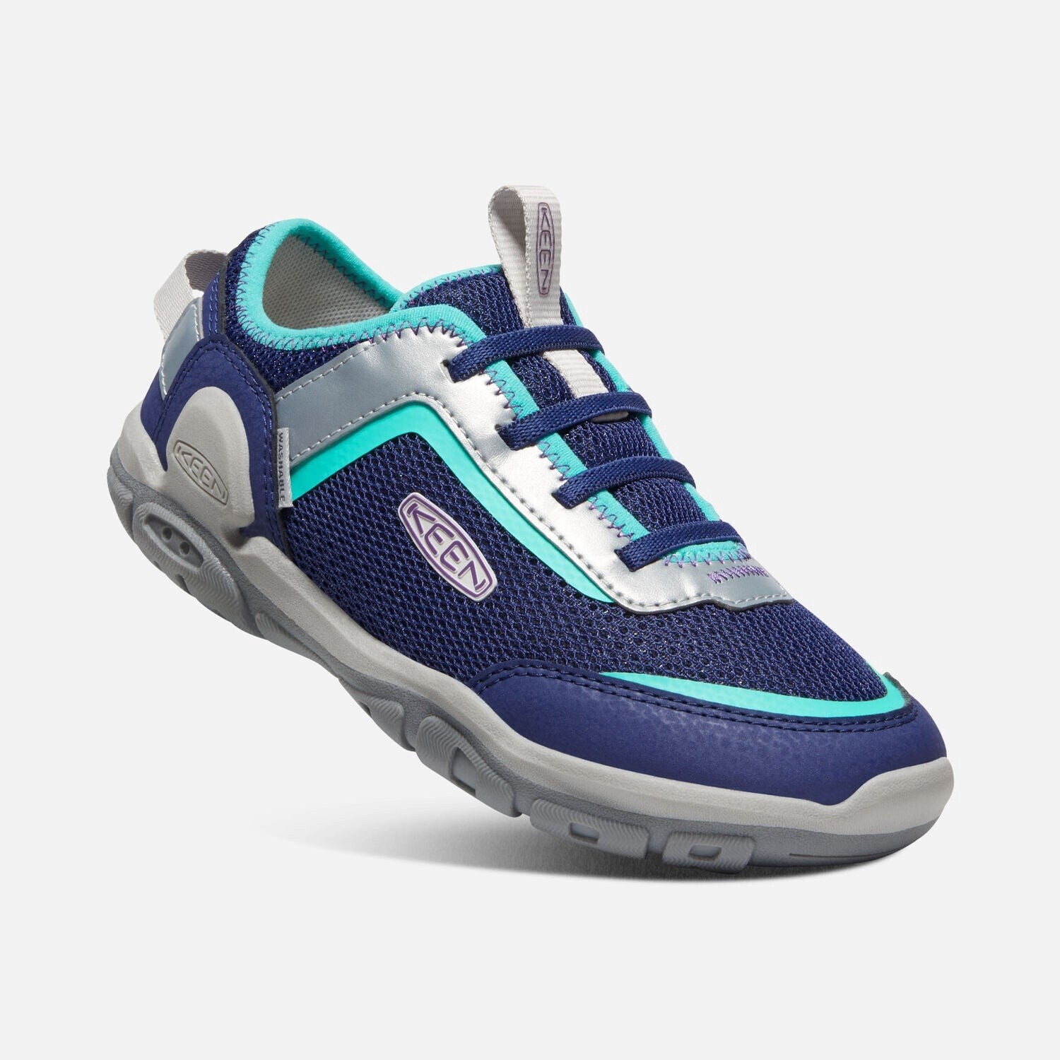 Keen Little Kids&#39; Knotch Tracer Sneaker- Blue/Silver