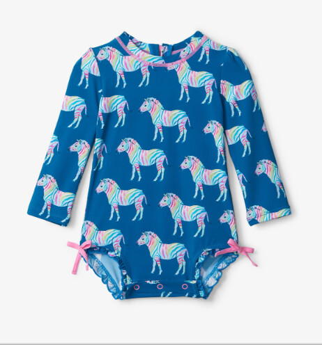 Hatley Zebra Rashguard Suit- Blue