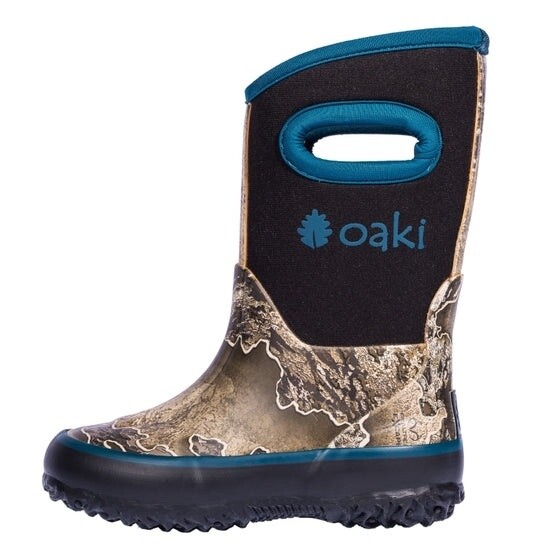 Oakiwear Neoprene Rain/Snow Boots- Realtree Camo with blue trim