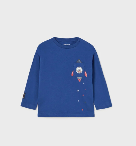 Mayoral Infant Rocket Shirt- Blue, Size: 3-6m