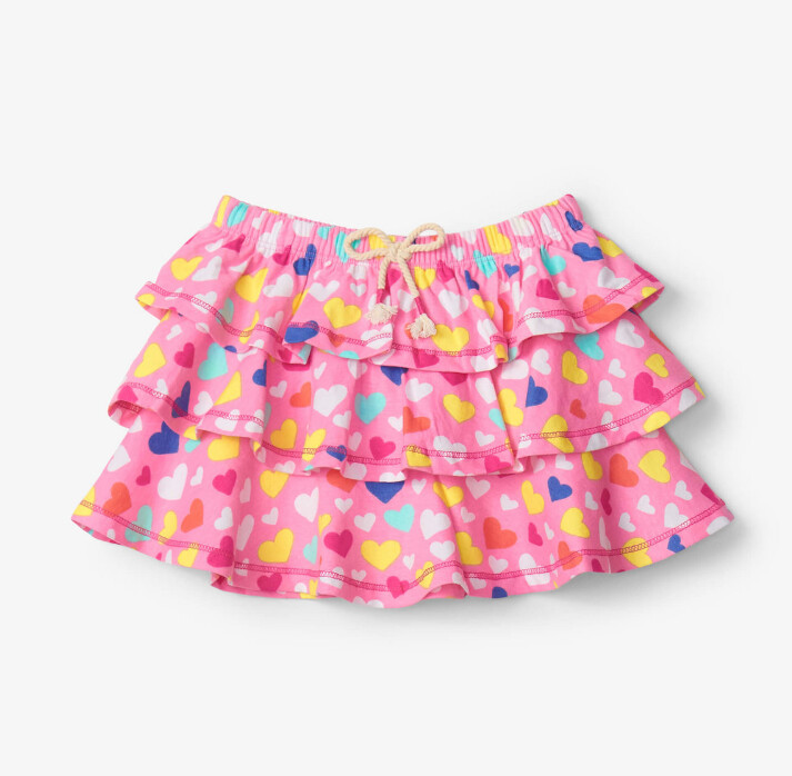 Hatley Hearts Tiered Skirt- Pink