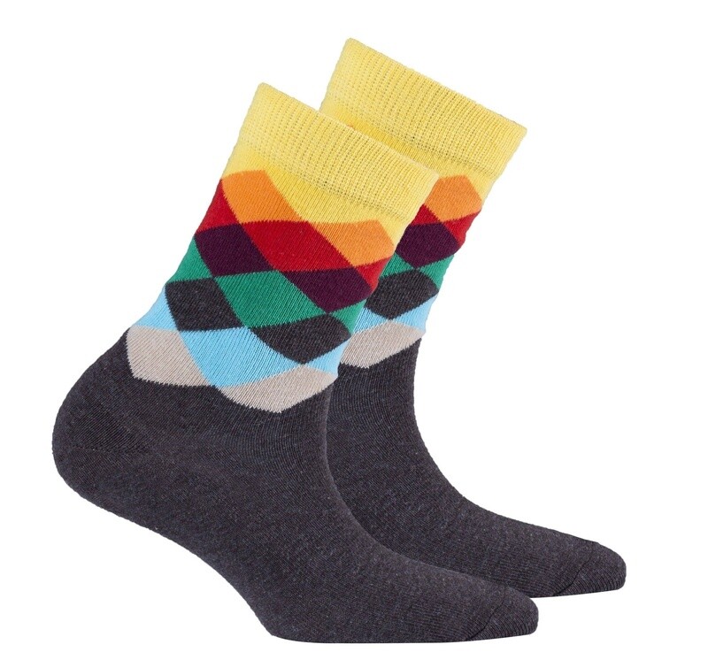 Socks n Socks - Kid&#39;s Tobacco Flame Diamond Crew Socks